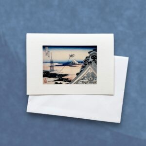 Klappkarte Ukiyo-e „Asakusa Honganji" aus "36 Ansichten des Berges Fuji"