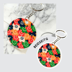Acrylic Key Holder, japanische Blumen / beidseitig