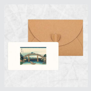 Minikarte Ukiyo-e „Unter der Mannen- Brücke in Fukagawa“ aus „36 Ansichten des Berges Fuji“