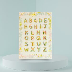 Postkarte 26 Buchstaben / Naturkarton, Handgefertigt