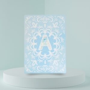 Postkarte A Buchstaben / Naturkarton, Handgefertigt