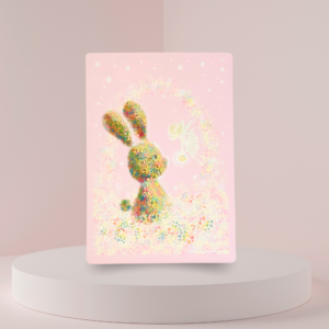 Postkarte Osterhase/ Naturkarton Handgefertigt