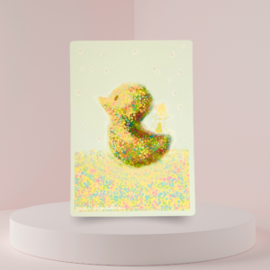 Postkarte Oster-Küken/ Naturkarton Handgefertigt