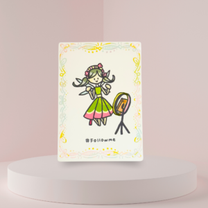 Postkarte Follow me/ Naturkarton Handgefertigt