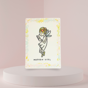 Postkarte Modern Girl/ Naturkarton Handgefertigt