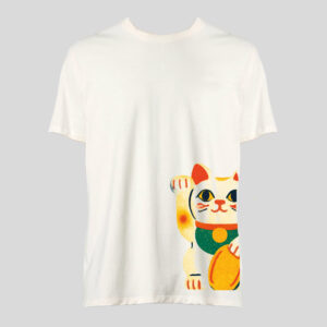Japanese Style Organic Cotton T-Shirt - Maneki Neko